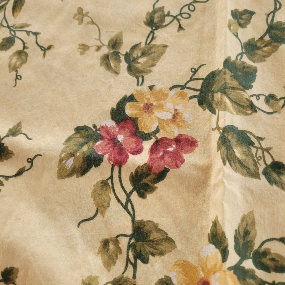Waverly Garden Pillow Sham Standard  Green Yellow Floral Ruffle Cottage Core